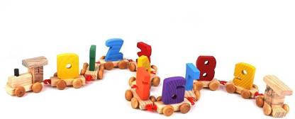 Extrokids Wooden Number Digital Train Blocks Set for Kids Educational Learning Train Toys Set with - EKT1512