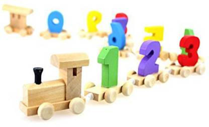 Extrokids Wooden Number Digital Train Blocks Set for Kids Educational Learning Train Toys Set with - EKT1512