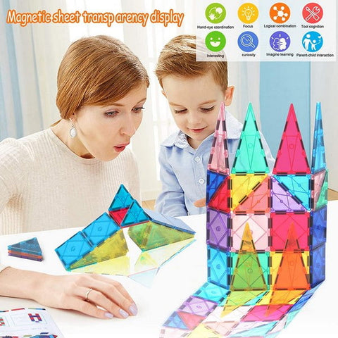 Extrokids Magnatiles 60Pcs Oversize 3D Magnetic Building Blocks Tiles Set,Inspirational Educational Toys - EKT1515