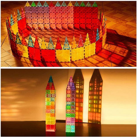Extrokids Magnatiles 60Pcs Oversize 3D Magnetic Building Blocks Tiles Set,Inspirational Educational Toys - EKT1515