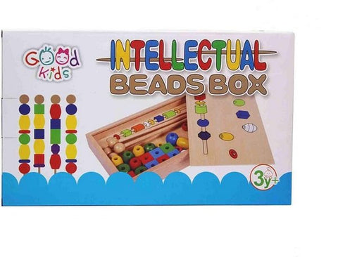 Extrokids Intellectual Beads Box Wooden Large Beads Child Early Learning and Educational Toys  - EKT1517