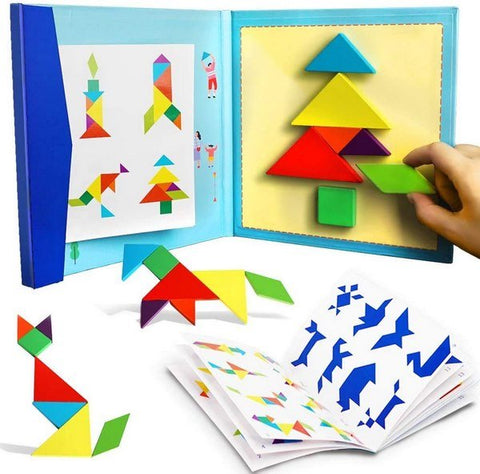 Extrokids Magnetic Tangram Puzzle Book Travel Game IQ Educational Toy - EKT1523