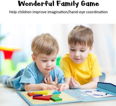 Extrokids Magnetic Tangram Puzzle Book Travel Game IQ Educational Toy - EKT1523