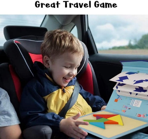 Extrokids Magnetic Tangram Puzzle Book Travel Game IQ Educational Toy - EKT1523