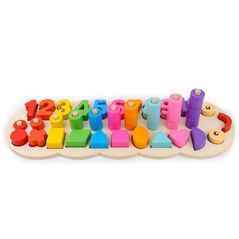 Extrokids Wooden Logarithmic Plate Practical Caterpillar Digital with Geometric Model Toys - EKT1526