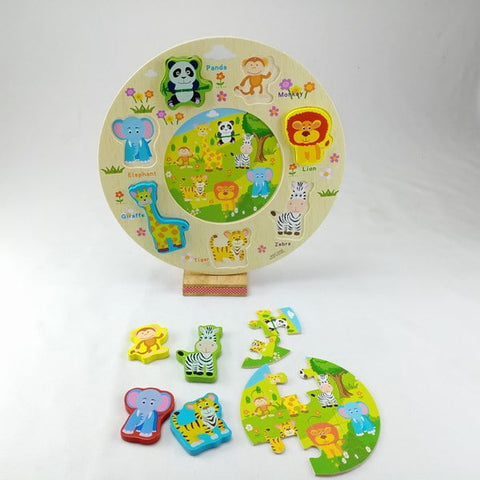 Extrokids Jigsaw Puzzle Series Games Wooden (Zoo Animals) EKT1527