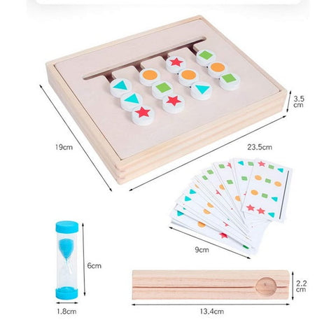 Extrokids Wooden Kids Four-Color Logic Thinking Training Puzzle Toy with Color Cards EKT1529