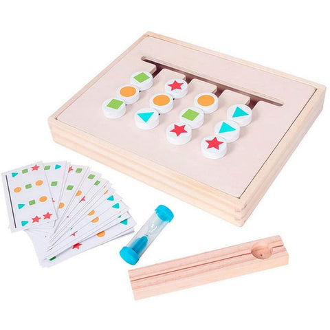 Extrokids Wooden Kids Four-Color Logic Thinking Training Puzzle Toy with Color Cards EKT1529