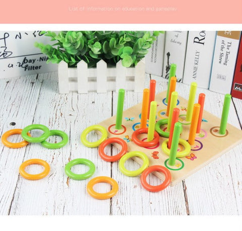 Extrokids Wooden Loop Ring Toys Stacking Games Toy For Training Aid for Babies - EKT1532