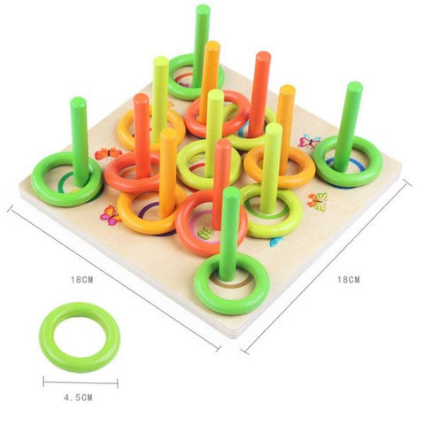 Extrokids Wooden Loop Ring Toys Stacking Games Toy For Training Aid for Babies - EKT1532