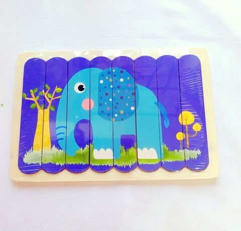 Extrokids Wooden 8 Pcs Elephant Stick Puzzle Montessori toy Purple - EKT1537
