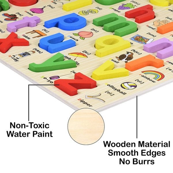Extrokids Wooden Small Letter Alphabets board Puzzle - EKT1550