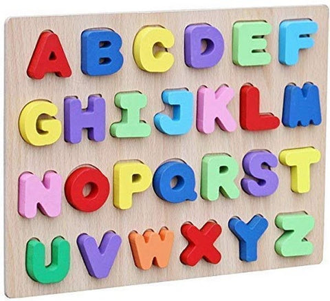 Extrokids Wooden Capital Alphabet Letter Puzzle Board - EKT1552