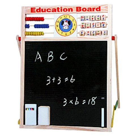 Extrokids Wooden Multipurpose Double-Sided Magnetic Wooden Writing, Drawing Board with Learning Toy - EKT1565