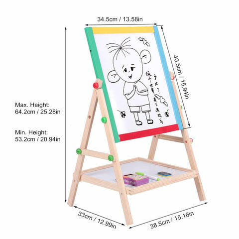 Extrokids Wooden Foldable Double sided Magnetic Easal With Writing Blackboard and Drawing Whiteboard  - EKT1566