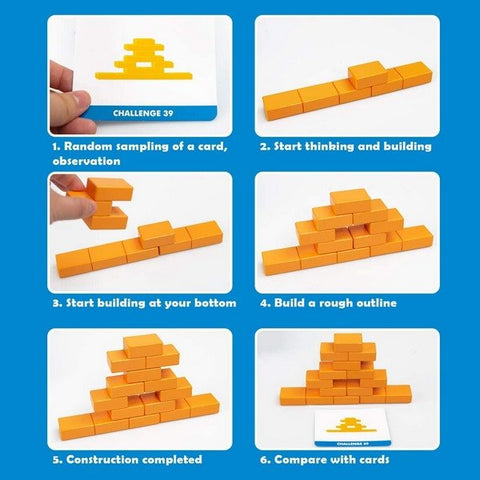 Extrokids Wooden creative building game Blocks for Kids Children Brain Teasers Stacking and Stress Relief Toy - EKT1578