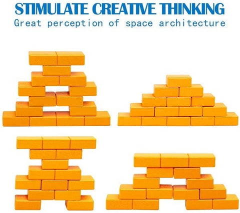 Extrokids Wooden creative building game Blocks for Kids Children Brain Teasers Stacking and Stress Relief Toy - EKT1578