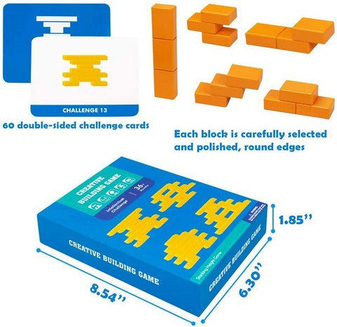 Extrokids Wooden creative building game Blocks for Kids Children Brain Teasers Stacking and Stress Relief Toy - EKT1578