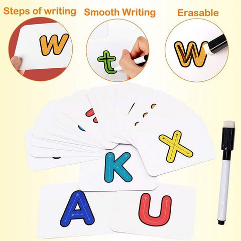 Extrokids Wooden learn and write phonics Spelling Game for Kids Sight Words and Matching Letter Puzzles Toy - EKT1583