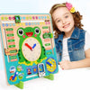Wooden Multifunction Calendar Clock – Educational Toy for Learning Time, Days & Weather