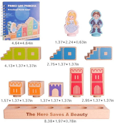 Extrokids Wooden Prince Save Princess Kids Building Blocks Puzzle Game - 48 Solutions of Puzzles Toy - EKT1585