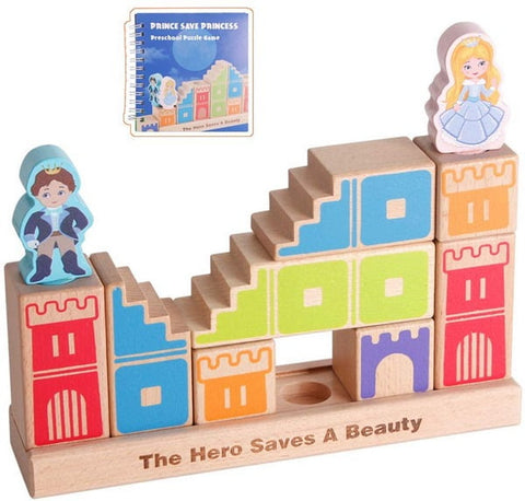 Extrokids Wooden Prince Save Princess Kids Building Blocks Puzzle Game - 48 Solutions of Puzzles Toy - EKT1585