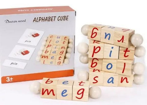Extrokids Wooden alphabet cube Apple picking game kindergarden childrens cognitive digital teaching - EKT1591