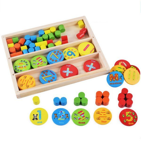 Extrokids Wooden Multifunctional Wafer Learning Box Toys for Kids - EKT1598