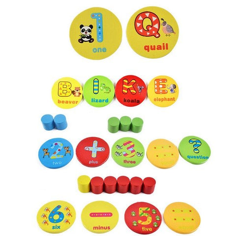 Extrokids Wooden Multifunctional Wafer Learning Box Toys for Kids - EKT1598