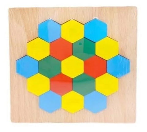 Extrokids Wooden Hexagonal Variational Puzzle - EKT1611