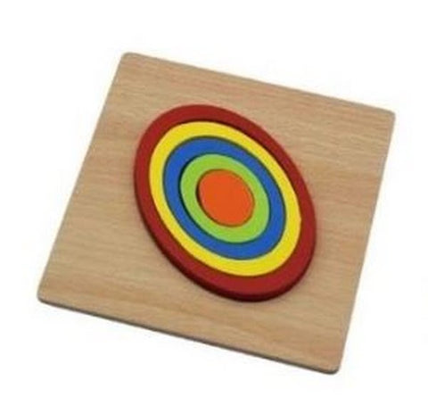 Extrokids Wooden Rainbow 5 Color Board Oval Puzzle - EKT1618
