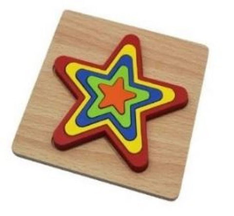 Extrokids Wooden Rainbow 5 Color Board Star Puzzle - EKT1620