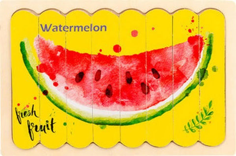 Extrokids Wooden Double Sided 8Pc Stick Puzzle Lemon With Watermelon - EKT1642