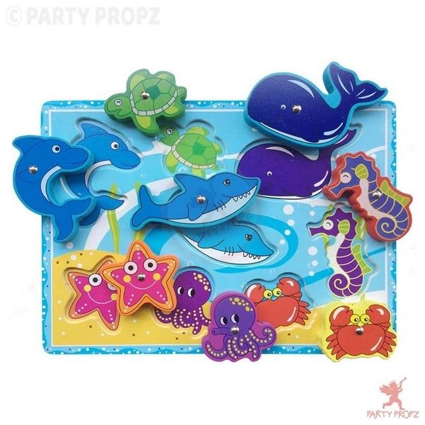 Extrokids Wooden Sea Animal Magnetic Fishing Game Toy for Learning - EKT1652
