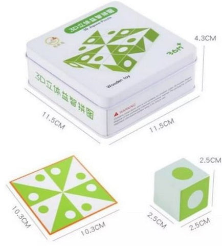 Extrokids Wooden 3D Jigsaw Puzzle Metal Box - EKT1661
