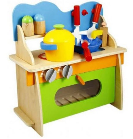 Extrokids Wooden 3D Assembled Pretend Play Cooking Kitchen Set Toy with Accessories for Kids - EKT16
