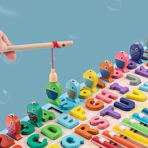 Extrokids Wooden Alphabet and Numbers Playing Piano Alphanumetric Play The Piano - EKT1699