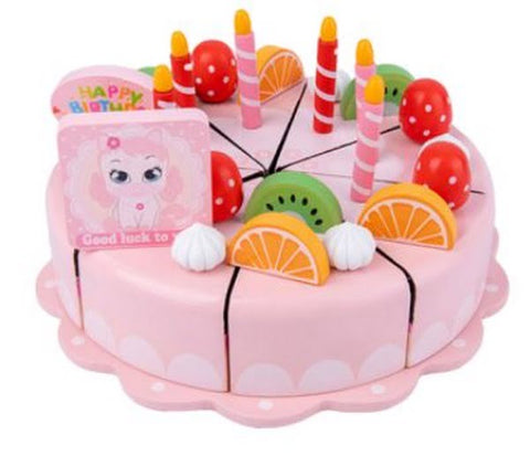 Extrokids Wooden Kids Birthday Cake with Knife - EKT1701