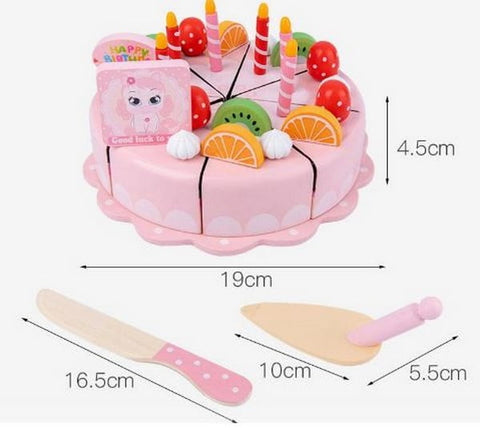 Extrokids Wooden Kids Birthday Cake with Knife - EKT1701
