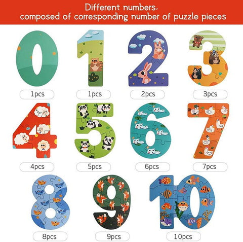 Extrokids Wooden Digital Numbers Animal Puzzle - EKT1702