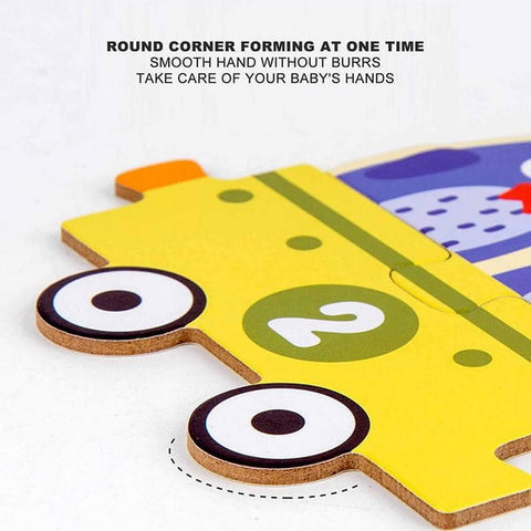 Extrokids Wooden Toddlers Traffic Number Puzzle - EKT1704
