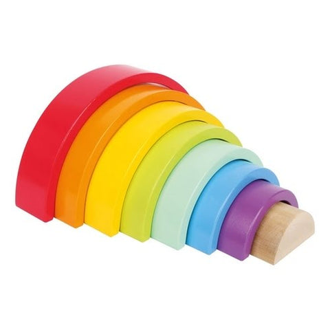 Extrokids Wooden Mini Multi Colour Rainbow Blocks Stacking - EKT1705