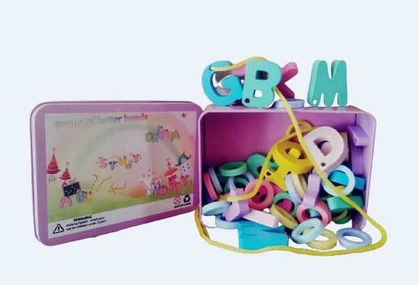 Extrokids Wooden Game Of Letter Beads - EKT1718