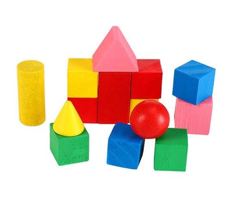 Extrokids Wooden Kids Mini Building Blocks Toys Set Coloured Blocks - EKT1724
