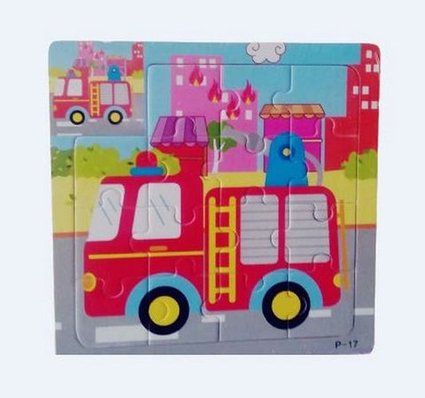 Extrokids Wooden 15 Pcs of Montessori Jigsaw Puzzle - Fire Tanker Truck - EKT1775