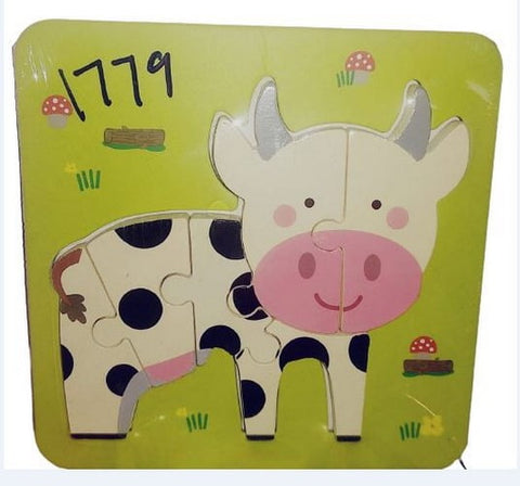 Extrokids Wooden Montessori Learning 3D Cow Puzzle - EKT1779