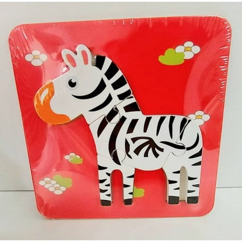 Extrokids Wooden Montessori Learning 3D Zebra Puzzle - EKT1780