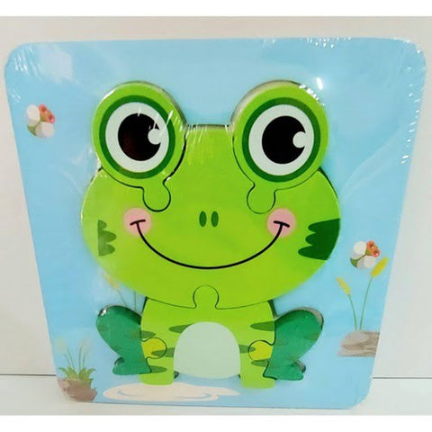 Extrokids Wooden Montessori Learning 3D Frog Puzzle - EKT1782