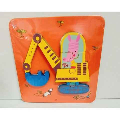 Extrokids Wooden Montessori Learning 3D Excavator Puzzle - EKT1783