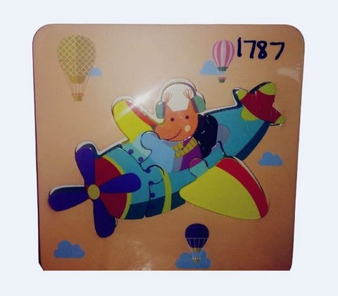 Extrokids Wooden Montessori Learning 3D Aircraft Puzzle - EKT1787